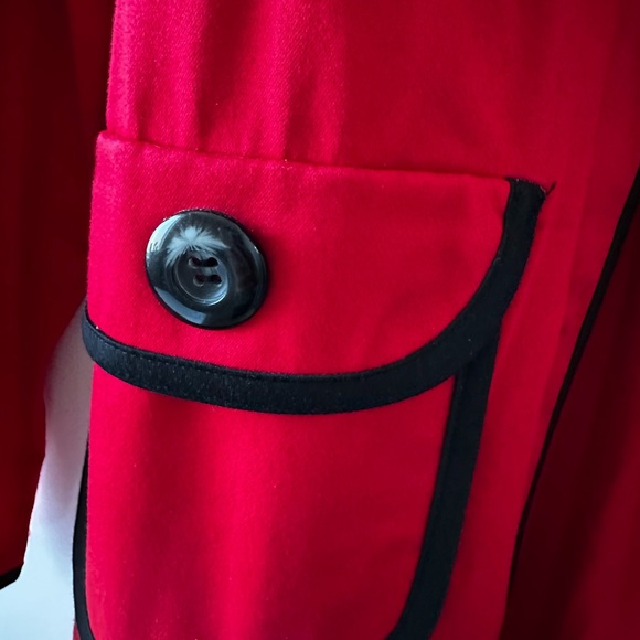 Nine West Red jacket coat with Black Trim - Picture 4 of 11